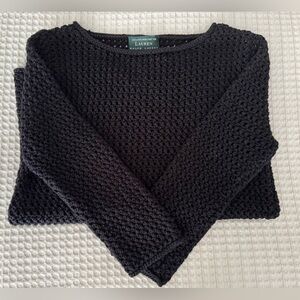 Lauren Ralph Lauren Handmade Cotton Sweater / Black / Size Medium